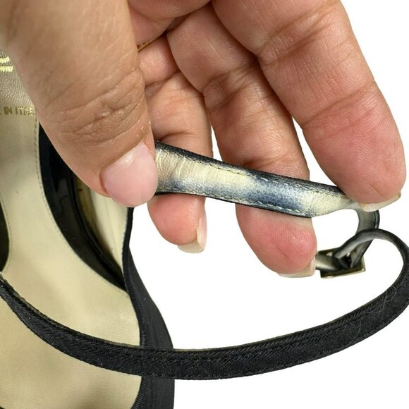 Fendi Designer Shoes Black Satin Open Toes Sandals 38.5 / 7.5 - Picture 12 of 16